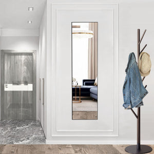 HomeRoots 59" Sleek Black Metal Round Framed Standing Mirror – Modern Design for Stylish Interiors & Versatile Use 719131