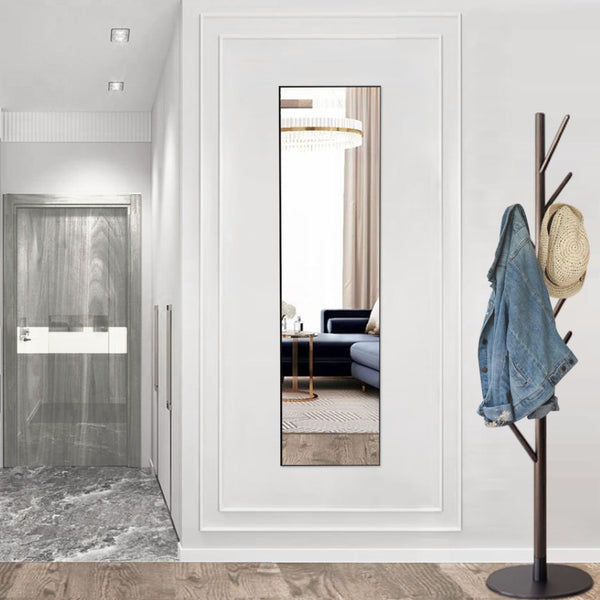 HomeRoots 59" Sleek Black Metal Round Framed Standing Mirror – Modern Design for Stylish Interiors & Versatile Use 719131