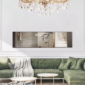 HomeRoots 59" Sleek Black Metal Round Framed Standing Mirror – Modern Design for Stylish Interiors & Versatile Use 719131