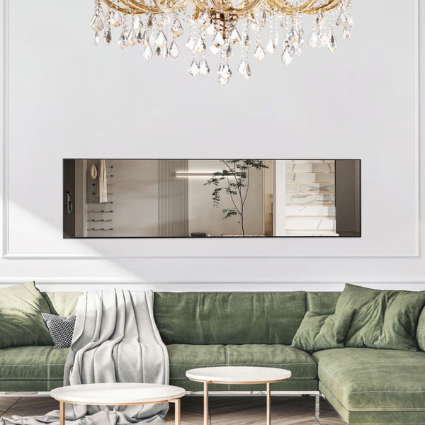 HomeRoots 59" Sleek Black Metal Round Framed Standing Mirror – Modern Design for Stylish Interiors & Versatile Use 719131