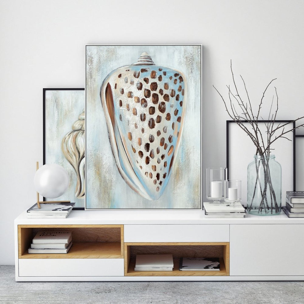 HomeRoots Autumn Birch Forest Landscape – Hand-Painted Textured Canvas Wall Art in Gold Floater Frame, 59" x 39" 719143