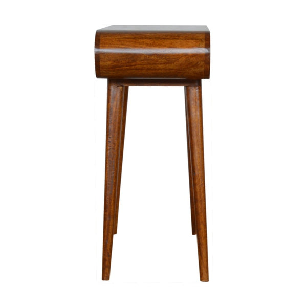 HomeRoots 32" Brown Solid Wood Console Table with Two Drawers - Stylish Mid-Century Design for Any Space 719147