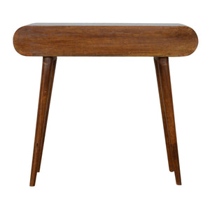 HomeRoots 32" Brown Solid Wood Console Table with Two Drawers - Stylish Mid-Century Design for Any Space 719147