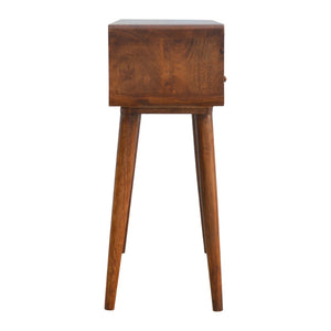 HomeRoots 34" Elegant Brown Solid Wood Console Table with Drawers and Open Shelf for Stylish Storage Solutions 719149
