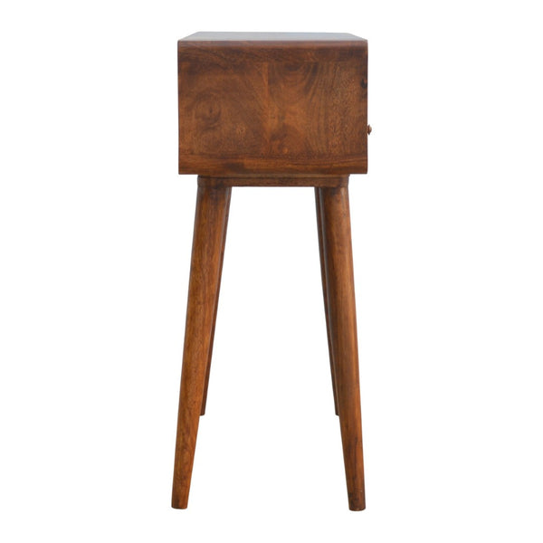 HomeRoots 34" Elegant Brown Solid Wood Console Table with Drawers and Open Shelf for Stylish Storage Solutions 719149