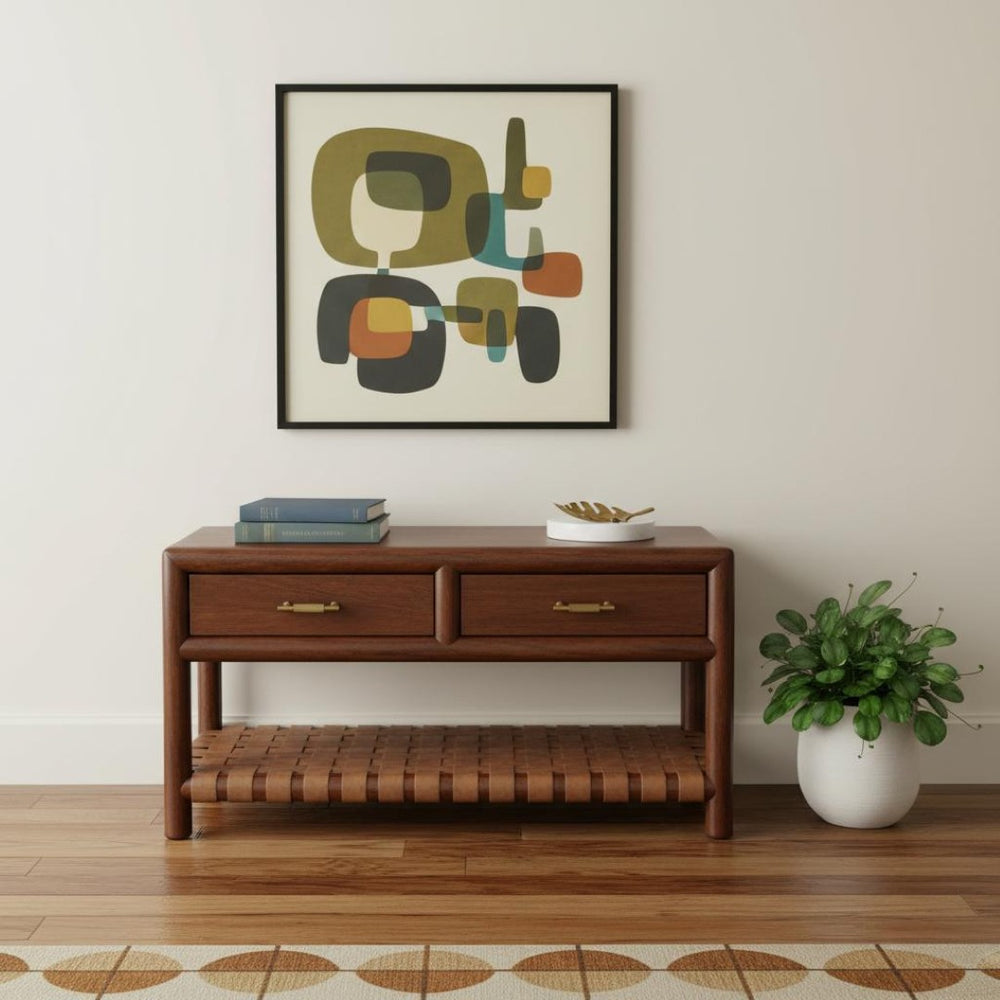 HomeRoots 24" Brown Solid Wood Console Table with Two Drawers – Stylish, Durable Storage for Any Space 719150