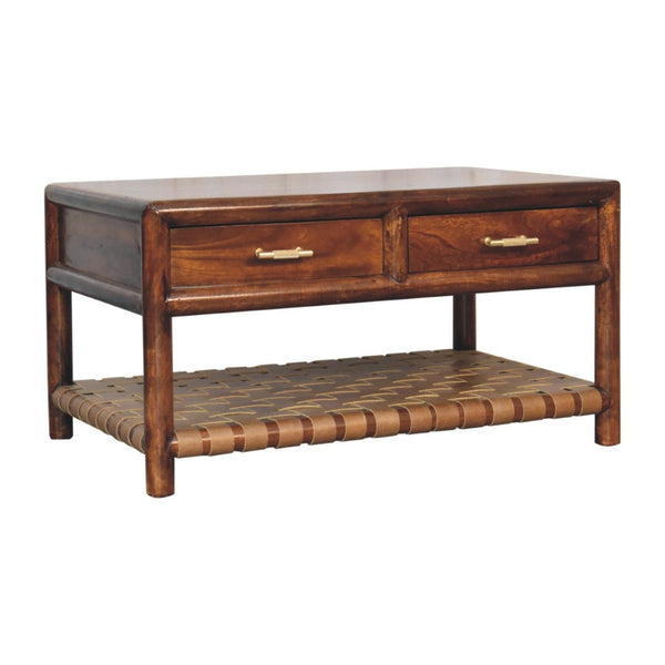 HomeRoots 24" Brown Solid Wood Console Table with Two Drawers – Stylish, Durable Storage for Any Space 719150