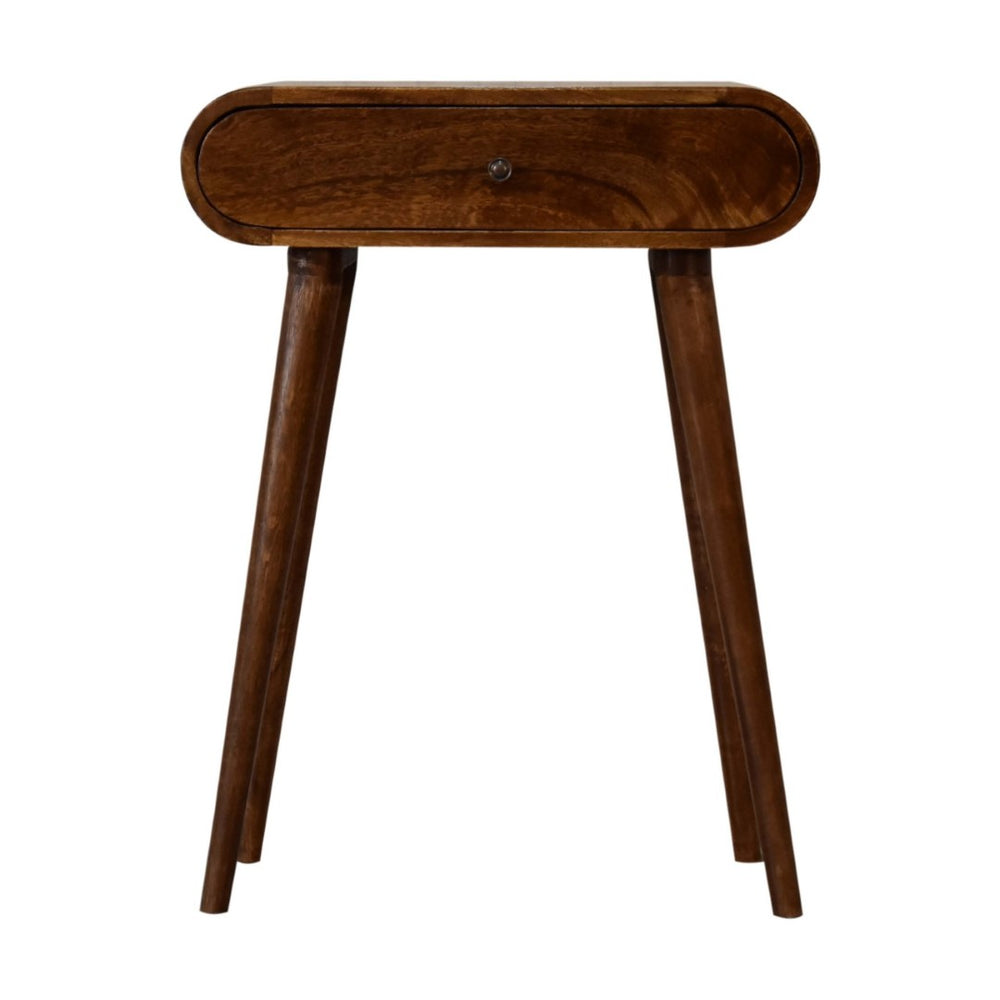 HomeRoots 28" Brown Solid Wood Console Table with Two Drawers - Stylish Storage for Entryway or Living Room 719151