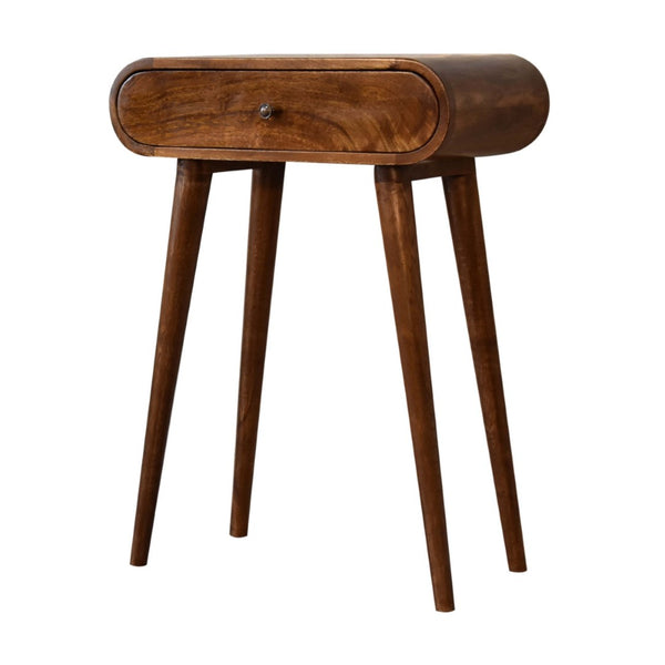 HomeRoots 28" Brown Solid Wood Console Table with Two Drawers - Stylish Storage for Entryway or Living Room 719151