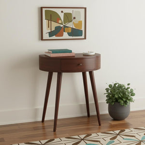 HomeRoots 35" Brown Solid Wood Console Table with Two Drawers & Shelf - Stylish Storage for Any Space! 719153
