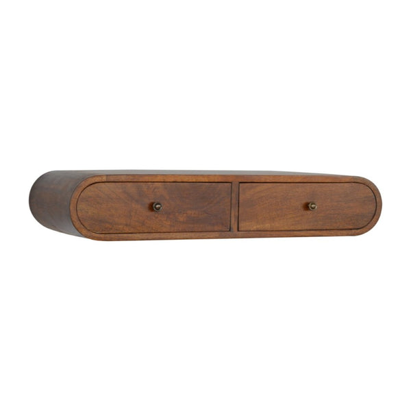HomeRoots 35" Brown Solid Wood Console Table with Two Drawers & Shelf - Elegant Storage for Every Space! 719155
