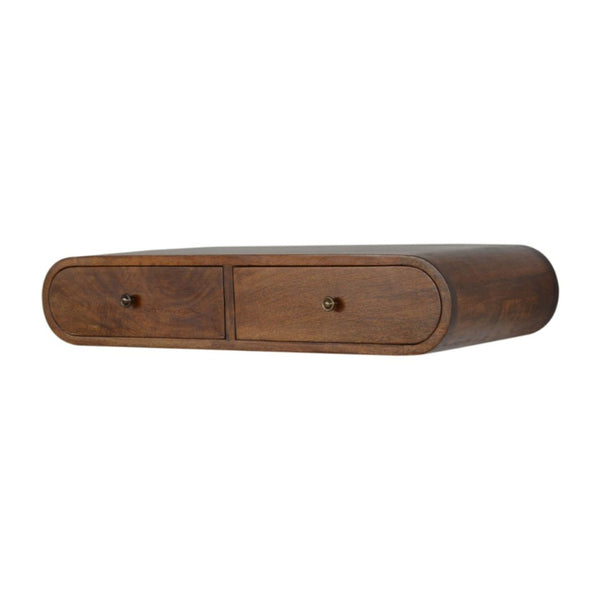 HomeRoots 35" Brown Solid Wood Console Table with Two Drawers & Shelf - Elegant Storage for Every Space! 719155