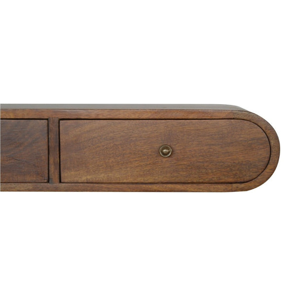 HomeRoots 35" Brown Solid Wood Console Table with Two Drawers & Shelf - Elegant Storage for Every Space! 719155