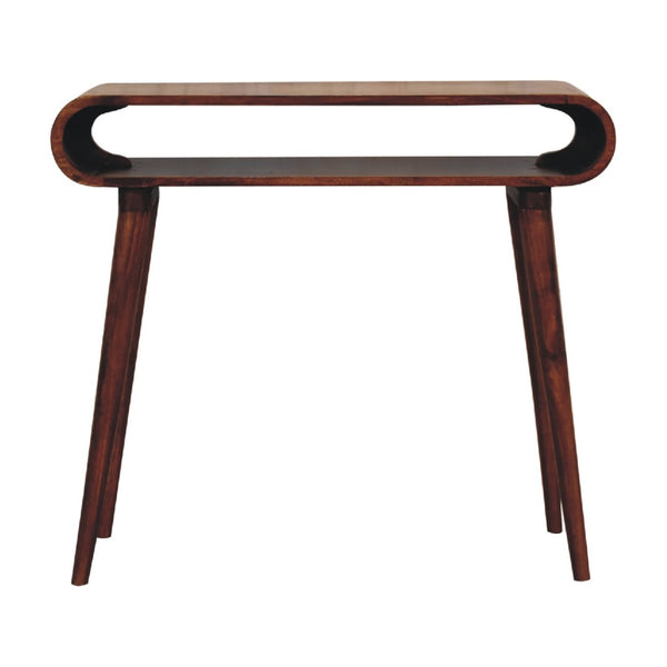 HomeRoots 35" Brown Solid Wood Console Table with 2 Spacious Drawers – Perfect for Entryway & Office Use 719156
