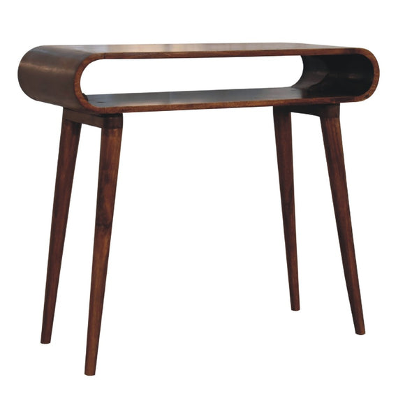 HomeRoots 35" Brown Solid Wood Console Table with 2 Spacious Drawers – Perfect for Entryway & Office Use 719156