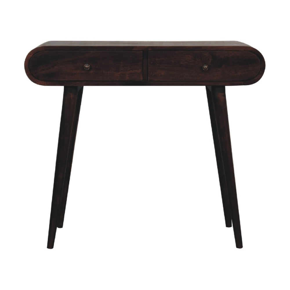 HomeRoots 47" Elegant Brown Solid Wood Console Table with Two Drawers - Mid-Century Style for Every Space 719157