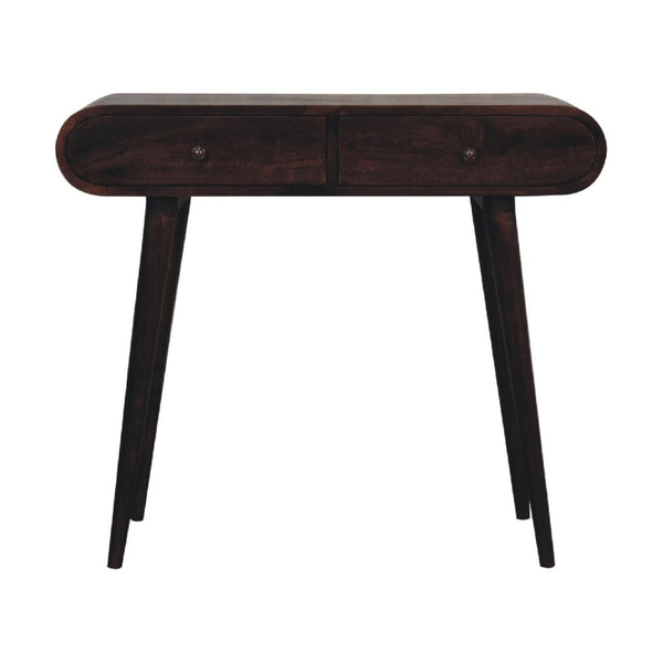 HomeRoots 47" Elegant Brown Solid Wood Console Table with Two Drawers - Mid-Century Style for Every Space 719157