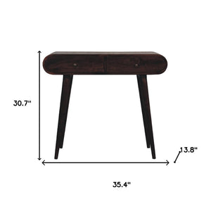 HomeRoots 47" Elegant Brown Solid Wood Console Table with Two Drawers - Mid-Century Style for Every Space 719157