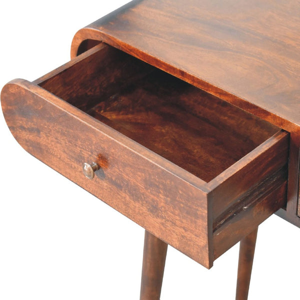 HomeRoots 47" Elegant Brown Solid Wood Console Table with Two Drawers - Mid-Century Style for Every Space 719157