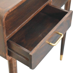 HomeRoots 35" Brown Solid Wood Console Table with Two Drawers - Elegant Mid-Century Design for Any Space 719159
