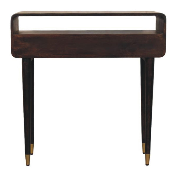 HomeRoots 35" Brown Solid Wood Console Table with Two Drawers - Elegant Mid-Century Design for Any Space 719159