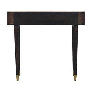 HomeRoots 35" Brown Solid Wood Console Table with Two Drawers – Mid-Century Style for Living Spaces & Storage 719160