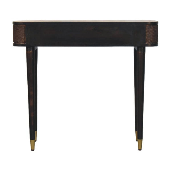 HomeRoots 35" Brown Solid Wood Console Table with Two Drawers – Mid-Century Style for Living Spaces & Storage 719160
