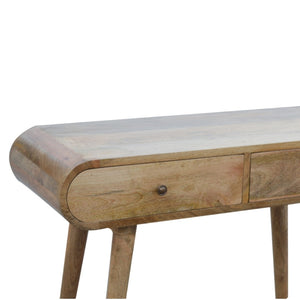 HomeRoots 33" Elegant Brown Solid Wood Console Table with Drawers & Shelf - Perfect for Entryway & Living Room 719161