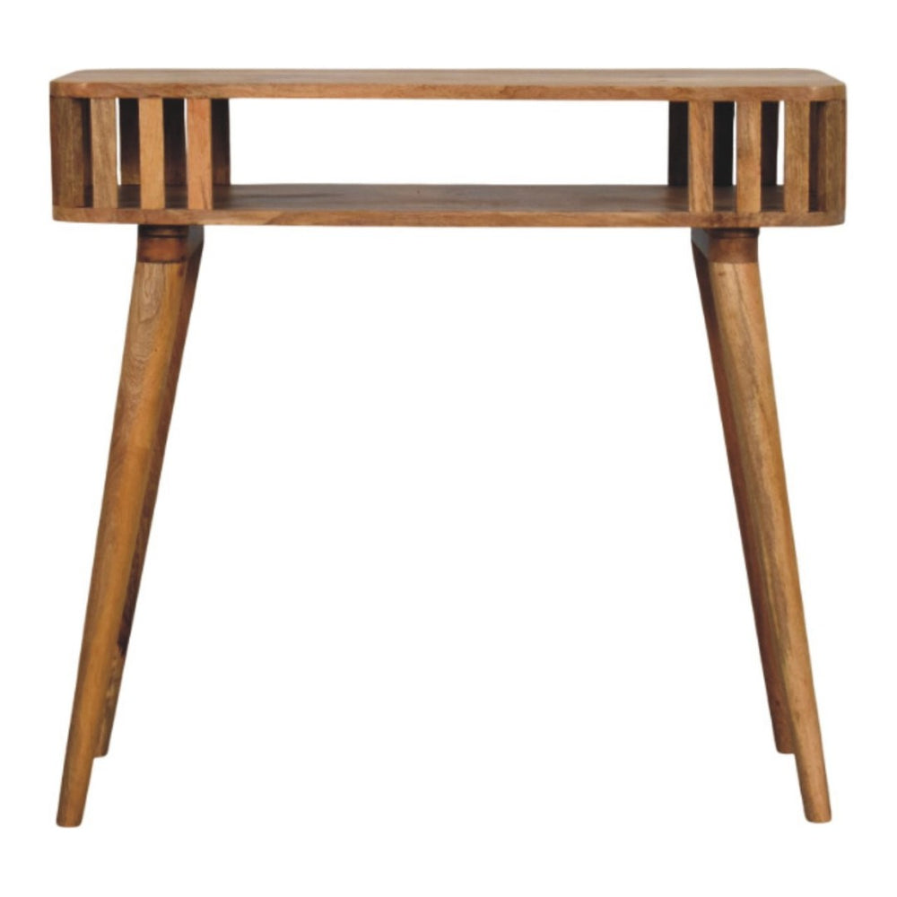 HomeRoots 35" Brown Solid Wood Console Table with Two Drawers & Shelf – Stylish Storage for Any Space 719162