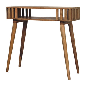 HomeRoots 35" Brown Solid Wood Console Table with Two Drawers & Shelf – Stylish Storage for Any Space 719162