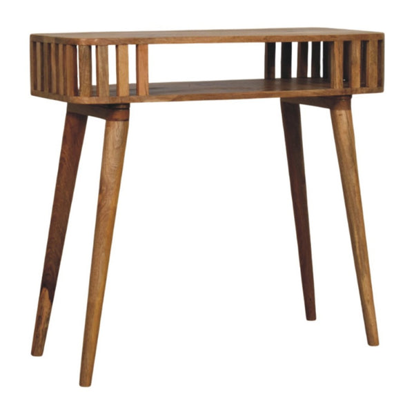 HomeRoots 35" Brown Solid Wood Console Table with Two Drawers & Shelf – Stylish Storage for Any Space 719162
