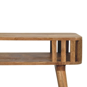 HomeRoots 35" Brown Solid Wood Console Table with Two Drawers & Shelf – Stylish Storage for Any Space 719162