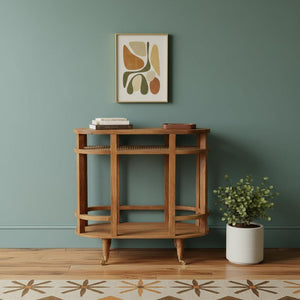 HomeRoots 24" Brown Solid Wood Console Table - Handcrafted, Stylish Storage for Entryway & Living Room Decor 719163