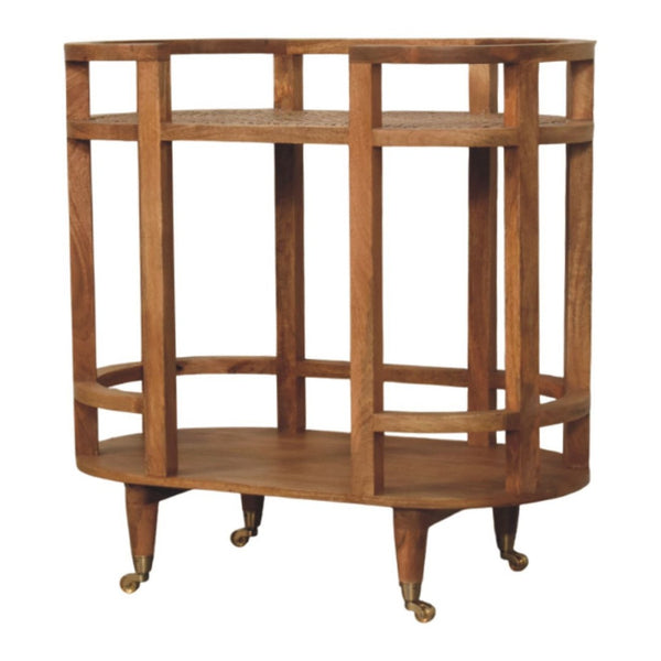 HomeRoots 24" Brown Solid Wood Console Table - Handcrafted, Stylish Storage for Entryway & Living Room Decor 719163