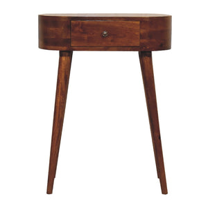 HomeRoots 35" Brown Solid Wood Console Table with Two Drawers – Stylish Mid-Century Design for Any Space 719168