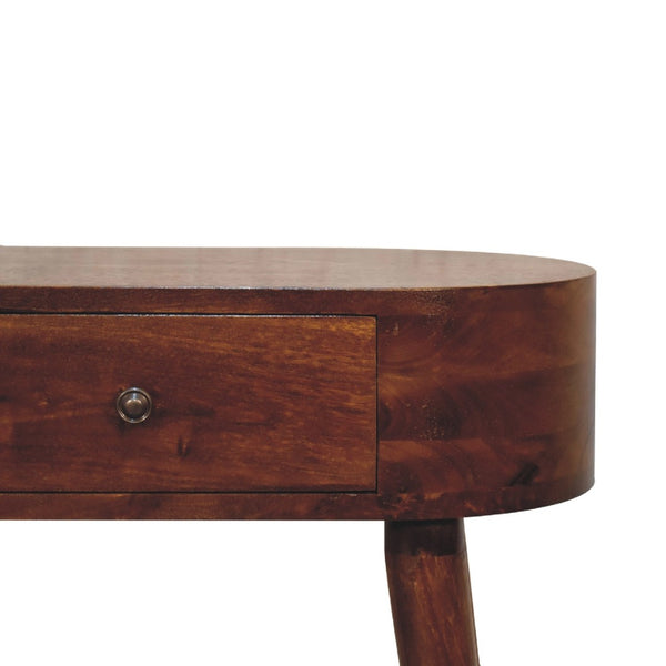 HomeRoots 35" Brown Solid Wood Console Table with Two Drawers – Stylish Mid-Century Design for Any Space 719168