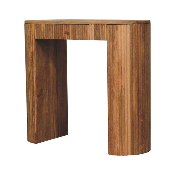 HomeRoots 35" Solid Wood Console Table with Two Drawers & Shelf – Mid-Century Modern Design for Versatile Use 719169