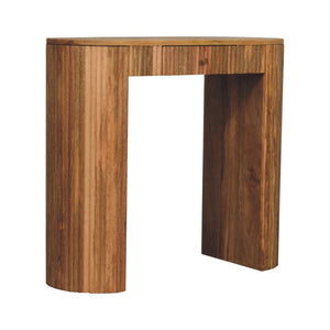 HomeRoots 35" Solid Wood Console Table with Two Drawers & Shelf – Mid-Century Modern Design for Versatile Use 719169