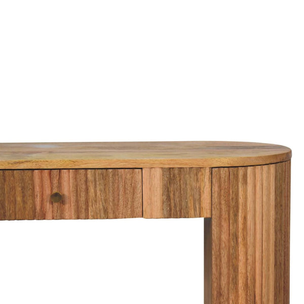 HomeRoots 35" Solid Wood Console Table with Two Drawers & Shelf – Mid-Century Modern Design for Versatile Use 719169
