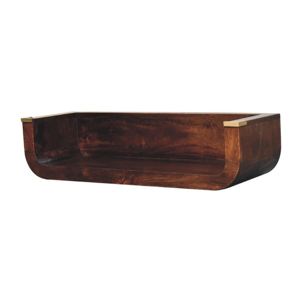HomeRoots 45" Brown Solid Wood Console Table with Shelf & Drawers – Stylish Storage for Any Space 719170
