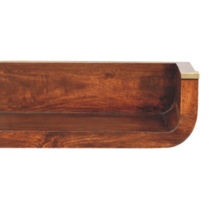 HomeRoots 45" Brown Solid Wood Console Table with Shelf & Drawers – Stylish Storage for Any Space 719170