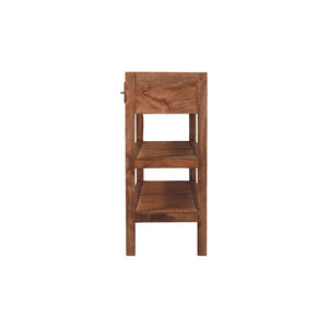 HomeRoots 51" Brown Solid Wood Console Table with Drawers & Shelf – Stylish Entryway or Living Room Storage Solution 719174