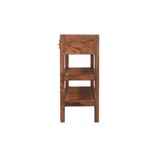 HomeRoots 51" Brown Solid Wood Console Table with Drawers & Shelf – Stylish Entryway or Living Room Storage Solution 719174