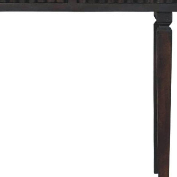 HomeRoots 32" Brown Solid Wood Console Table with Two Drawers - Stylish Storage for Entryway or Living Room 719176