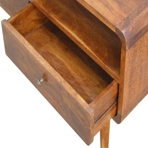HomeRoots 35" Mid-Century Solid Mango Wood TV Stand with Open Storage & Drawers – Stylish & Versatile Design 719179