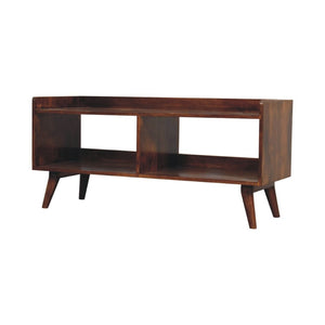 HomeRoots 35" Solid Mango Wood TV Stand - Stylish Enclosed & Open Storage for Modern Living Spaces, Versatile Design 719183