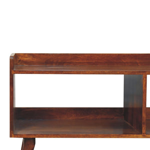 HomeRoots 35" Solid Mango Wood TV Stand - Stylish Enclosed & Open Storage for Modern Living Spaces, Versatile Design 719183