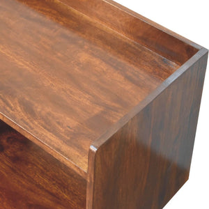 HomeRoots 35" Solid Mango Wood TV Stand - Stylish Enclosed & Open Storage for Modern Living Spaces, Versatile Design 719183