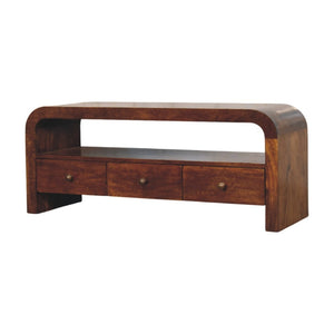 HomeRoots 47" Elegant Brown Solid Wood TV Stand with Open Storage, Perfect for Modern Living Spaces & Decor 719187