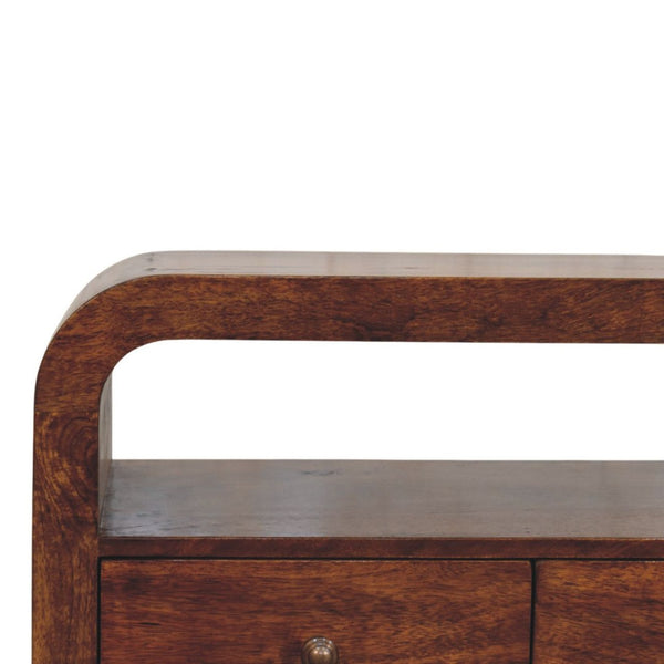 HomeRoots 47" Elegant Brown Solid Wood TV Stand with Open Storage, Perfect for Modern Living Spaces & Decor 719187